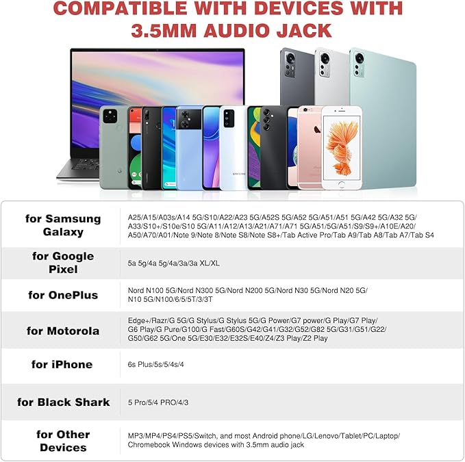 ASKUBSKU 3.5mm Headphones 5.9 ft Long Cord Wired Earbuds with Microphone Noise Cancelling Earphone HiFi Stereo Clear Call Volume Control Plug in 3.5mm Jack Wired Ear Buds for Laptop Chromebook PC