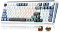 K98 Wireless Mechanical Keyboard,Tri-Mode BT5.0/2.4GHz/USB-C Hot Swappable Custom Keyboard,Gasket Structure,RGB Backlit Gaming Keyboard for Win & Mac(White&Blue,Cocoa-V2 Switch)