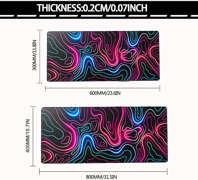 Rcege Large Mouse Pad for Desk - Gaming Mouse Pad with Stitched Edges, Anti-Slip Base for Keyboard and Mouse(Dazzle Red, 23.6L x 11.8W inches)