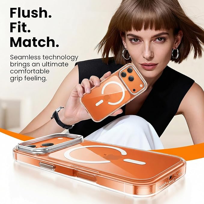3in1 for Camera Stand for iPhone 17 Pro Max Case with 1X Screen Protector +1X Camera Cover,Fit for MagSafe, Anti-Yellowing & Scratch-Resistant Back Phone Case for iPhone 17 Pro Max 6.9", Clear