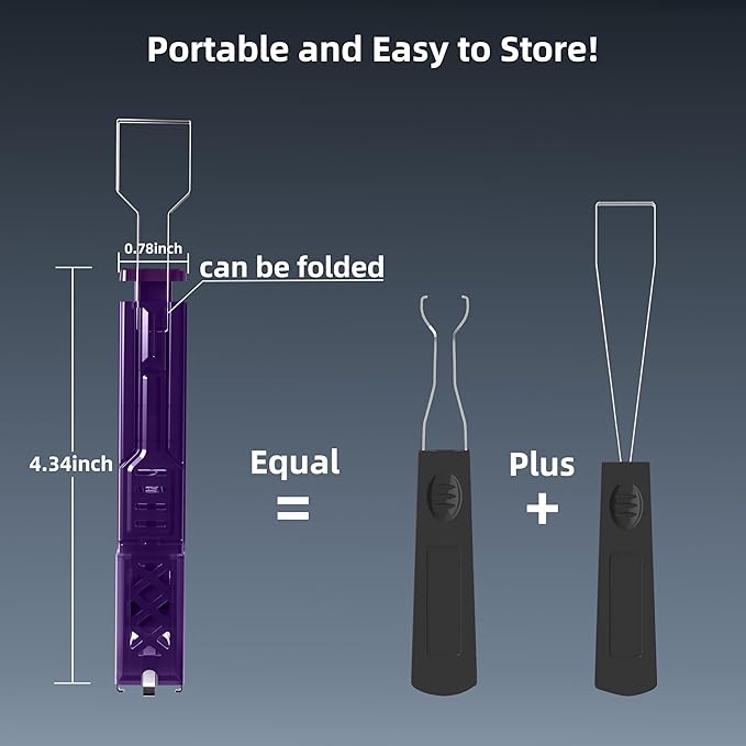 Translucent 2 in 1 Keycap and Switch Puller for Hot-Swappable Mechanical Keyboards,Easy to Remove and Replace Switch & Key Cap Key Remover Puller (Stainless Steel 304) Keyboard Switch Removal Tool
