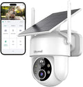 LITYMOL 2K 360° View Security Cameras Wireless Outdoor, Solar Cameras for Home Security, Color/IR Illumination Night Vision, AI Detection, 2-Way Audio, Siren Alarm, SD/Cloud Storage, 2.4g WiFi