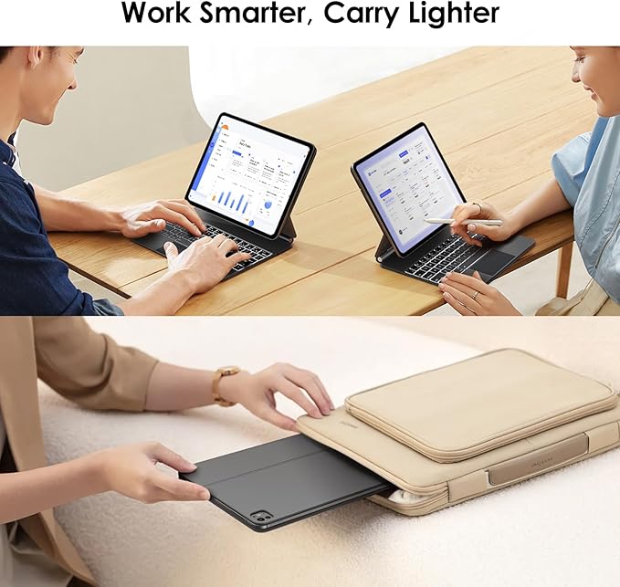 runelk Keyboard Case for iPad Pro 13-inch (M4 2024 / M5 2025), Magic-Style Magnetic Keyboard Case with Multi-Touch Trackpad, Floating Cantilever Stand Compatible with iPad Pro 13 - Graphite Black