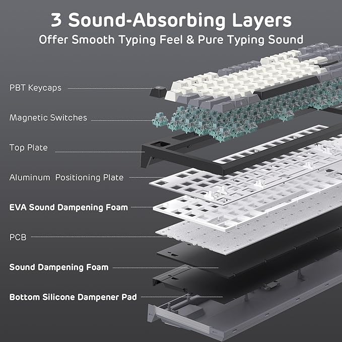 RK ROYAL KLUDGE C87 HE Rapid Trigger Gaming Keyboard, 75% TKL Wired RGB Mechanical Keyboard, Hall Effect Magnetic Switch Keyboard w/Actuation Point Adjustable, 8K Hz Polling Rate, for FPS Gamer