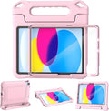 YIHE Kids Case for iPad (A16) 11th Generation 11 Inch 2025 & iPad 10th Generation 10.9 inch 2022, with Built-in Screen Protector and Handle Stand, Full Body Shockproof Protective Cover, LightPink