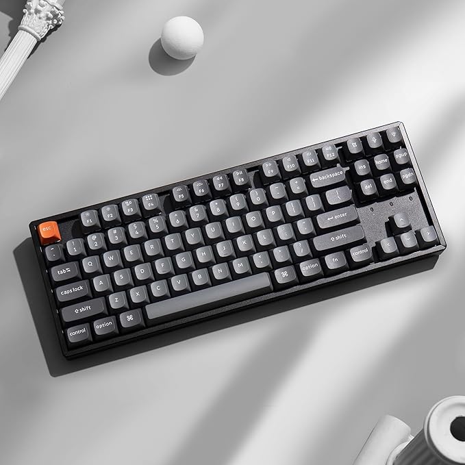 Keychron K8 Max TKL Wireless Mechanical Keyboard, QMK 2.4 GHz/Bluetooth 5.1/Wired with Aluminum Frame, RGB Backlit Hot-Swappable Programmable Keychron Super Brown Switch for Mac Windows Linux