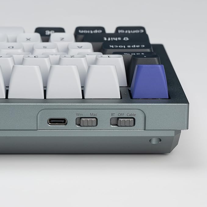 Keychron Q6 Pro Full Aluminum Wireless Bluetooth Custom Mechanical Keyboard, Full-Size QMK/VIA Programmable Knob KSA Double-Shot PBT Keycap Hot-Swappable Brown Switch, Mac Windows Linux - Grey