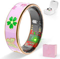 Enamel Craft Smart Ring for Women & Men No Subscription Fee Fitness Tracker with Sleep Tracking, Heart Rate, SpO2 - IP68 Waterproof for iOS Android - Activity Tracker, Remote Camera (Pink, 6)