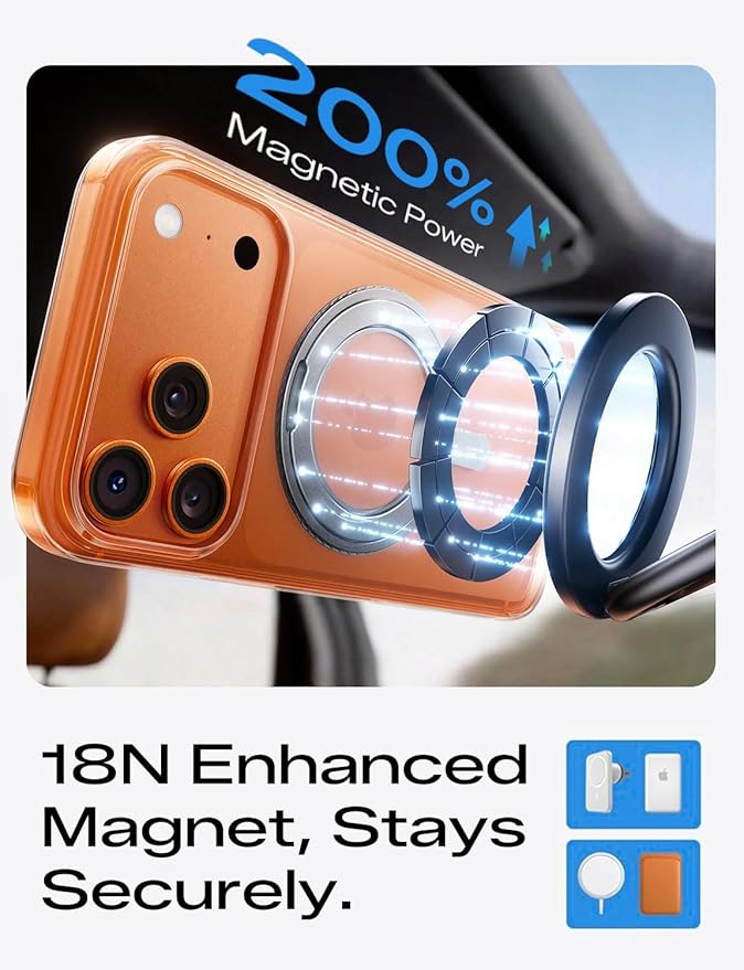 MAGIC JOHN for iPhone 17 Pro Case [Camera Control Button] [Compatible with MagSafe] Scratch-Resistant Cover, Military-Grade Shockproof, Magnetic Phone Case for iPhone 17 Pro, Clear
