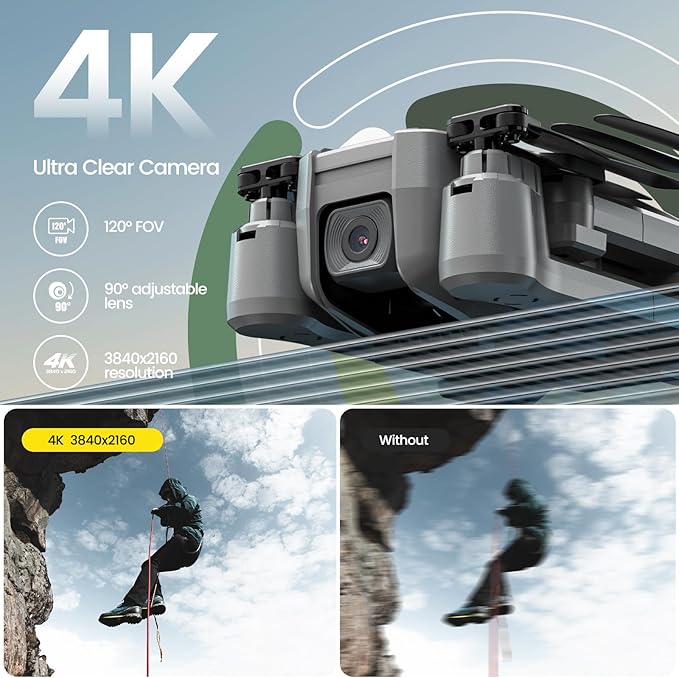Holy Stone HS440D GPS Drones with Camera for Adults 4K UHD Camera, Unger 249g with GPS Auto Return, Follow Me, Waypoints and Customized Carrying Case