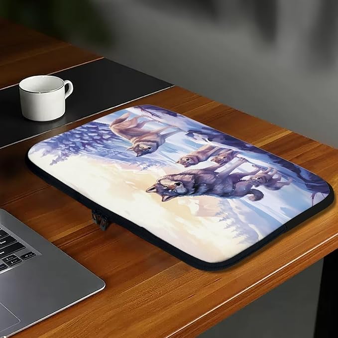 Cool Wolf Laptop Sleeve for Women 17 inch Lap Top Case Portable Laptop Accessories with Versatile Uses Computer Sleeve Laptop Pouch Ideal Gifts for Holidays Purple, 240703BZ1403015