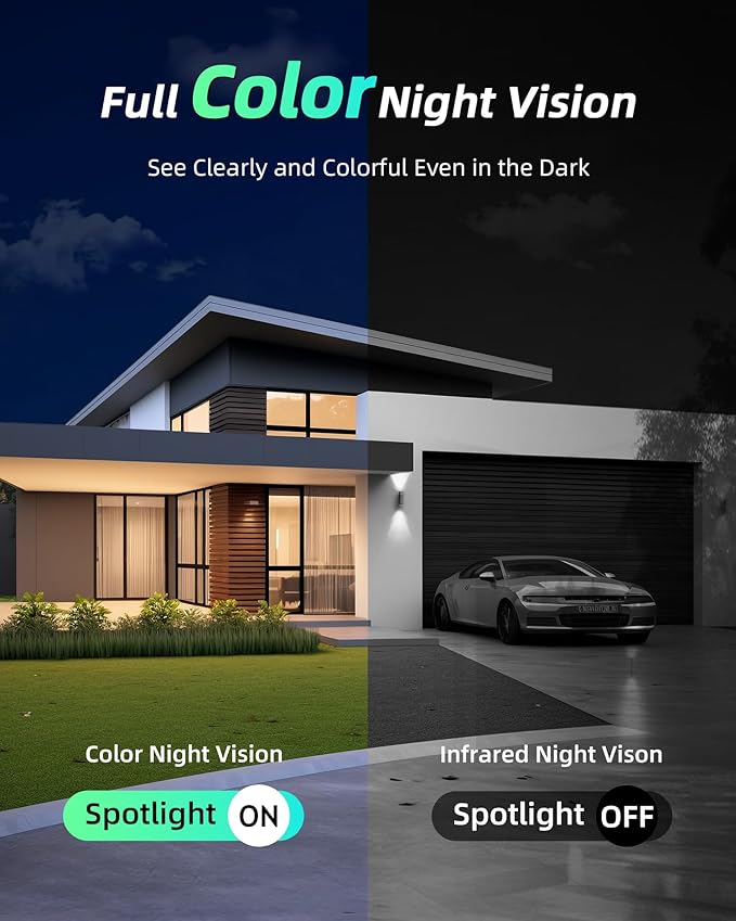 MaxiViz Solar Camera Outdoor Wireless, 2.4G Wi-Fi Security Camera with AI Motion Detection, Cameras for Home Security, 2K Color Night Vision, 2-Way Talk, IP66 Weatherproof, Cloud/SD Storage, 2 Packs