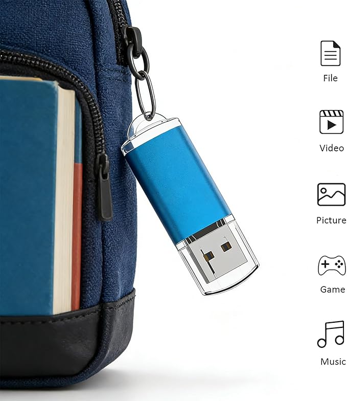 USB Flash Drive 8GB, Maspen USB Thumb Drives 2.0 High Speed USB Memory Stick Zip Drives (Blue,8 GB)