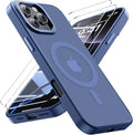 for iPhone 16 Pro Case with 2X Screen Protectors [Compatible with MagSafe] Military Grade Drop Protection Skin Feeling Back Cover Shockproof Slim Fit iPhone 16 Pro Phone Case 6.3 inch,Blue