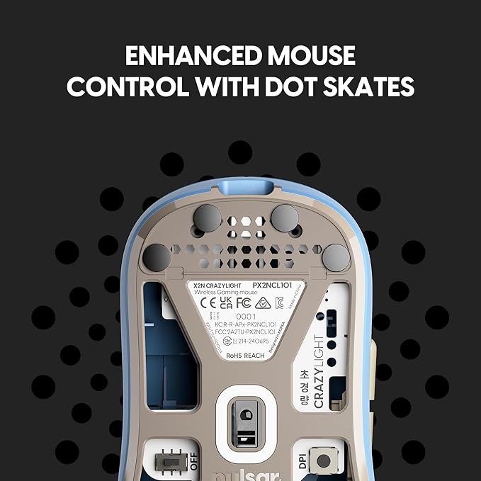 Pulsar Gaming Gears X2N Crazylight Wireless Gaming Mouse, Ultra Lightweight 1.34 oz (38g), Optical Switch, 32000 DPI, 750 IPS, XS-1 Sensor, 8k Compatible (Mini, Wildscape Ocean)
