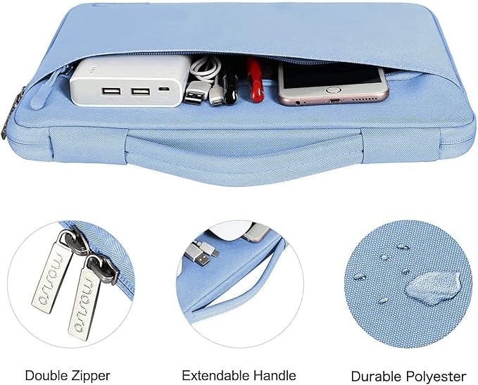 MOSISO Compatible with MacBook Air 15 inch Case M5 2026 M4 2025 M3 M2 2024 2023 A3448 A3241 A3114 A2941,Protective Hard Shell&Carrying Sleeve Bag&Keyboard Cover&Webcam Cover&ScreenFilm, Air Blue