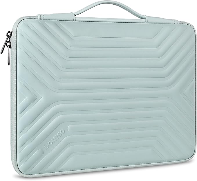 DOMISO 17.3 Inch Laptop Sleeve Case, Shockproof Waterproof Soft EVA Protective Bag with Handle, Lightweight Carrying Case for 17-17.3" Notebook/Dell/Lenovo/HP/MSI/ASUS, Mint Green
