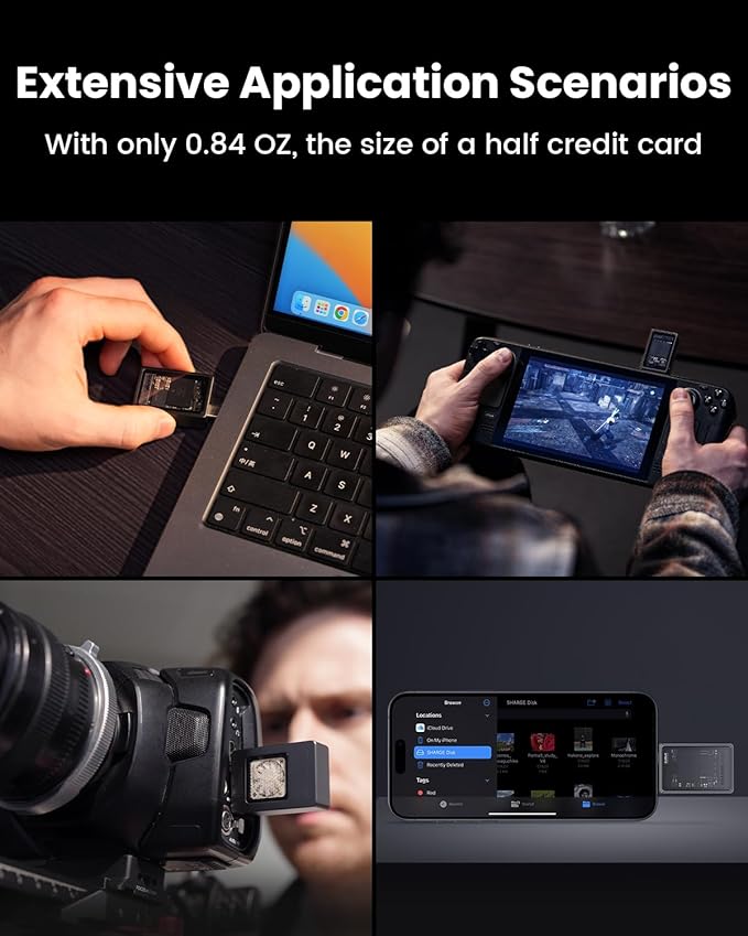 Sharge Disk M.2 NVMe SSD Enclosure with Active Cooling System, 10Gbps USB C 3.2 Gen2, Enclosure NVMe Reader Supports M Keys and Size 2230 SSDs, Gray