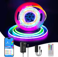 RGB Smart IC COB LED Strip Light 18ft Addressable Chasing Color 12V LED Light Strip Multicolored Flexible RGB Lights Kit with Music Mode for Party, Decoration, Home DIY Lighting Projects