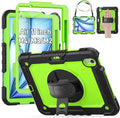 HXCASEAC Rugged Case for iPad Air 11 inch M4 M3 M2 (2026 2025 2024), Heavy Duty Protective Design with Pencil Holder, Screen Protector, Rotating Stand, Hand Strap, for iPad Air 11 Hard Case (Green)