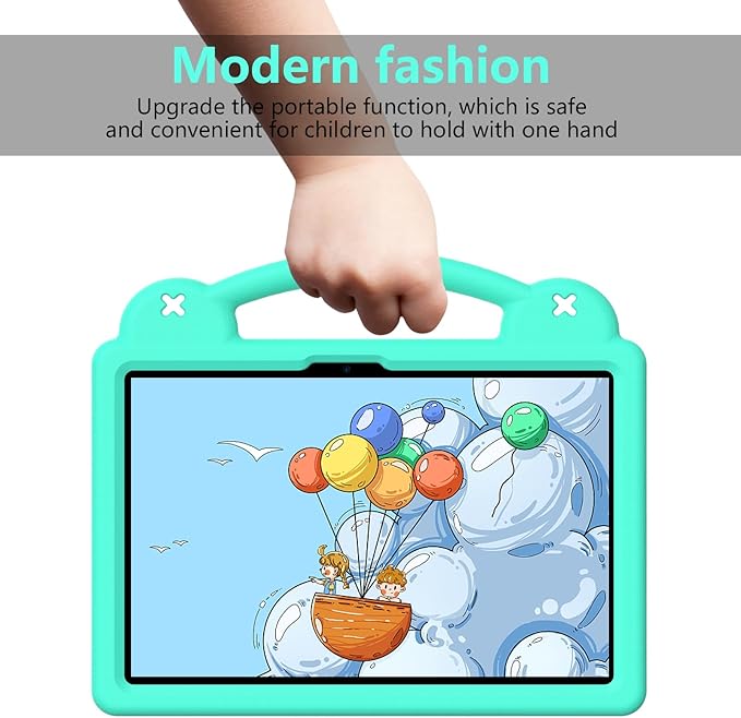 AKABEILA Compatible with Honor Pad X8a 2024/Infinix Xpad 11 inch 2024 Tablet Case, Kids Friendly Universal Lightweight Shockproof Protective Case with Shoulder Strap & Stand Handle Mint Green