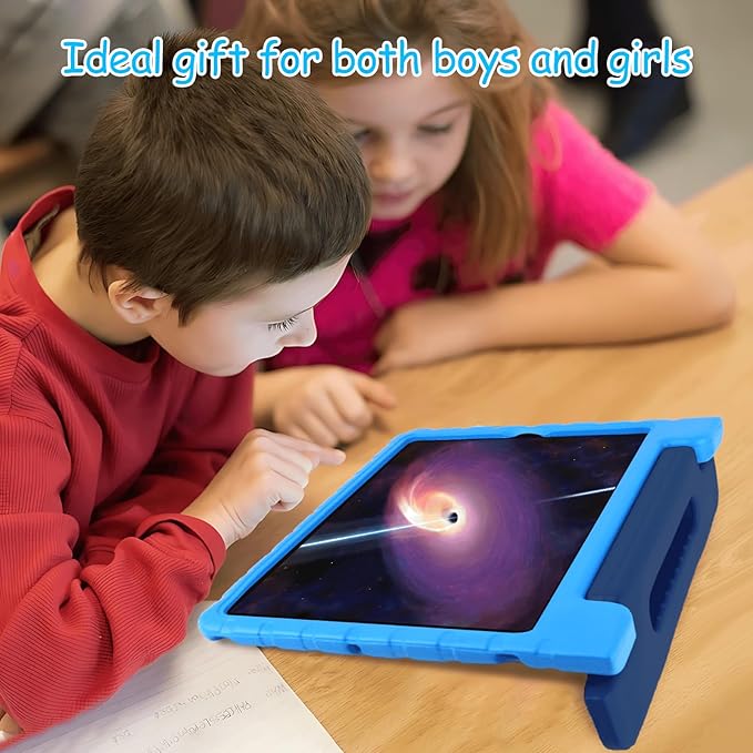 for Kids iPad Pro 12.9 Case 2nd 1st Generation with Pencil Holder and Anti-Slip Handle, Super Protection Rugged Cover for 12.9 inch iPad Pro 2015 2017 - Dark Blue