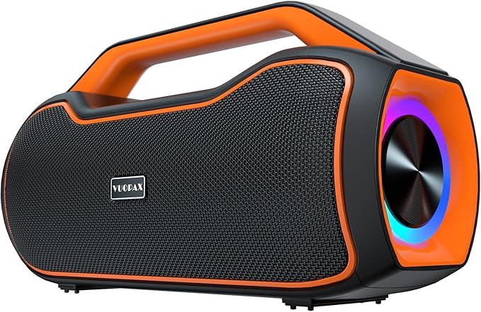 Portable Bluetooth Speaker Bass Boost, 120W Peak Loud Powerful Speakers Wireless w/2*Bass and 2*tweeters, 20H Playtime,IPX6 Waterproof, BT5.4, Suitable for Party, Beach, Camping,Outdoor,Large Jobsite,