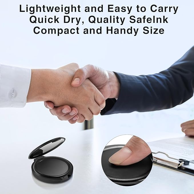 3PCS Black Fingerprint Ink Pads, Mini Portable Thumbprint Ink Pad for Notary Supplies Identification Security ID Fingerprint Cards Law Enforcement Fingerprint Kit Home Office Use