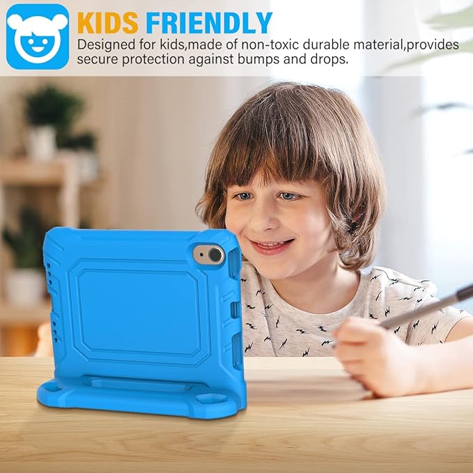 SUPLIK Kids Case for iPad mini 7 (A17 Pro) 2024 & Mini 6 2021, iPad mini 6th/7th Generation Case with Screen Protector, Durable Shockproof Handle Stand Cover for 8.3-inch iPad mini 6/7 Gen, Blue