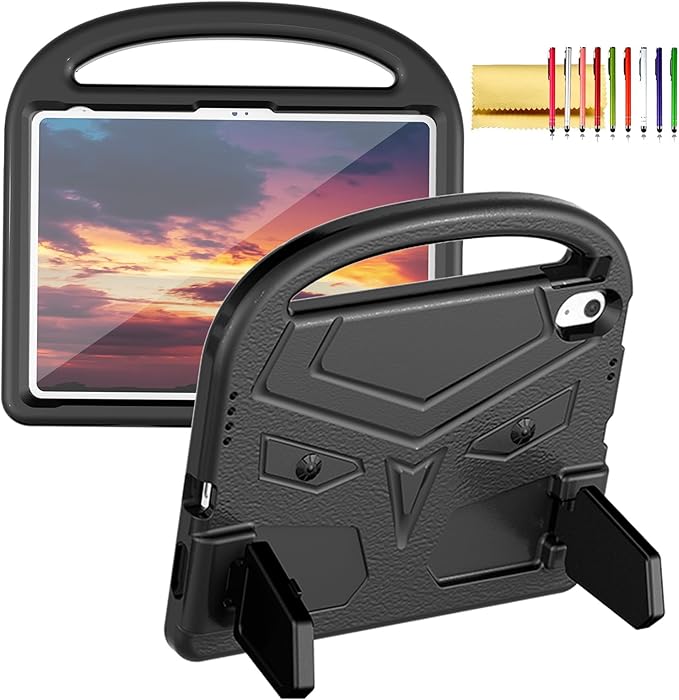 Dteck for iPad 10th Generation Case Kids 10.9 Inch 2022, Durable Lightweight Shockproof Protective Handle Stand EVA Foam Boys Girls Kids Proof Case for iPad 10th Generation 10.9 Inch 2022,Black