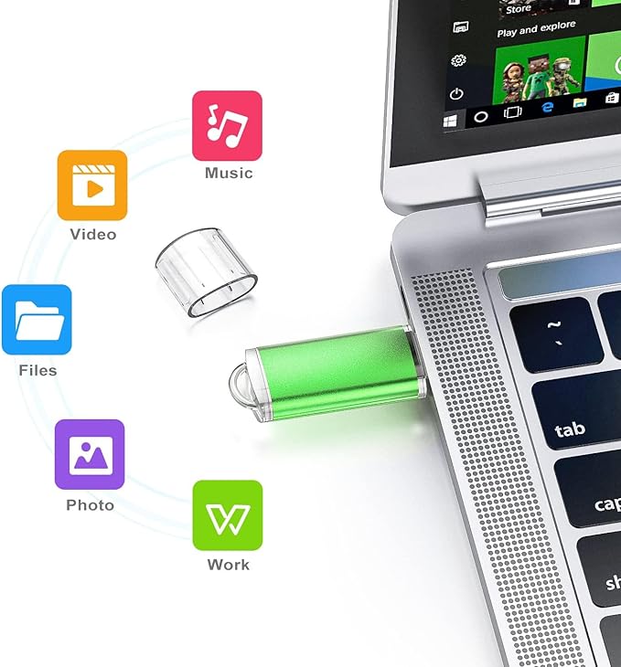 K&ZZ 128G Flash Drive 10 Pack Bulk USB Flash Drives USB 2.0 USB Stick Thumb Drive for Computer/PC/Laptop Data Storage Jump Drive Zip Drive