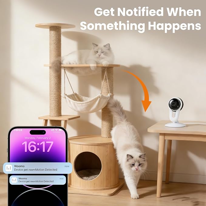 2 Pack Indoor Camera for Pet & Baby Monitoring, 2K Clear View, Motion Alerts & Night Vision, 2-Way Audio, Easy Setup Home Security Cam, Alexa & Google Home Compatible, 2.4G Wi-Fi only