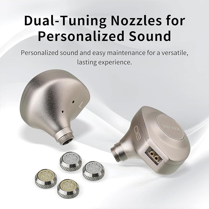 Delci AE Hi-Fi IEMs, 10mm DLC+PU Dynamic Drive in-Ear Monitors with Interchangeable Tuning Nozzles, 5.3g Ultralight CNC Aluminum Wired Earbuds, Detachable 164-Core Silver-Plated Cable(3.5mm)