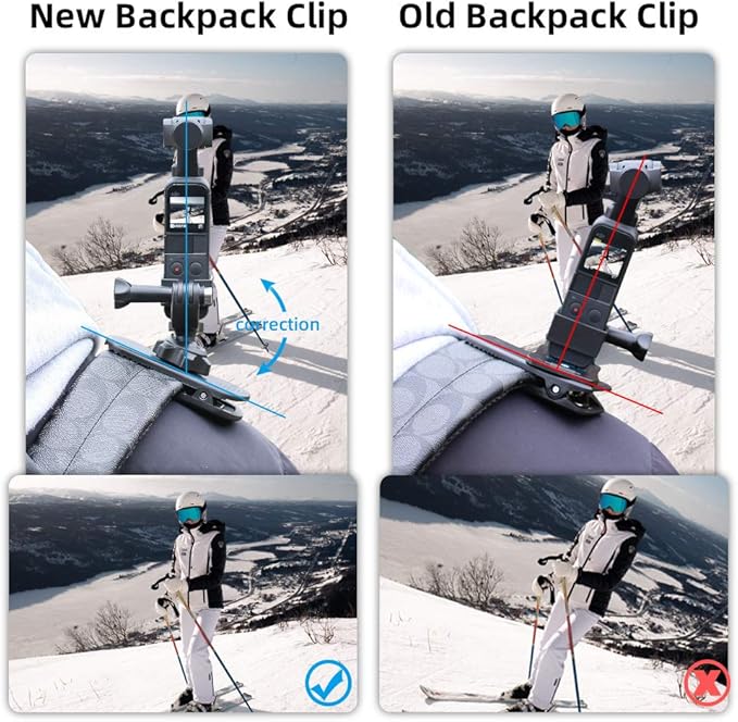 360° Rotation Backpack Strap Mount Quick Clip Mount with Expand Frame Compatible with DJI Osmo Pocket,Osmo Pocet 2