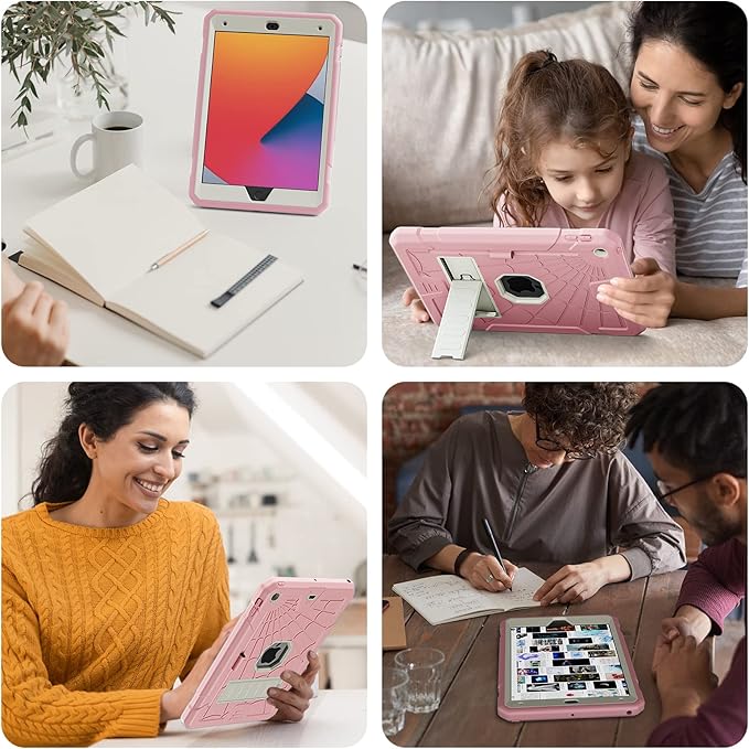 SIBEITU Case Compatible with iPad 9th Generation for Kids, with Pencil Holder Stand, Heavy Duty Rugged Case for iPad 10.2 inch