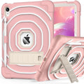 SIBEITU Kids Case for iPad (A16) 11th Generation 11-inch 2025/ 10th Gen 10.9-inch 2022, Shockproof Rugged Hybrid 3-Layer Protective Cover with Kickstand & Pencil Holder for Girls Boys (Pink+White)
