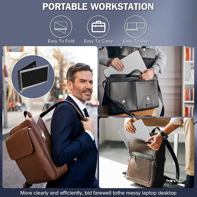 12'' Portable Monitor for Laptop Screen Extender for 14.2'' MacBook, Designed for MacBook Screen Extender FHD 1080P IPS Display Plug and Play P1M