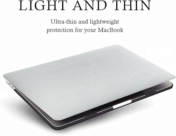 Funut for MacBook Air 13 inch Case 2022 2021 2020 2019 2018 Release A2337 M1 A2179 A1932 Touch ID, Luxury Snake PU Leather Scratch & Shockproof Hard Shell Case & Keyboard Cover,Snake White