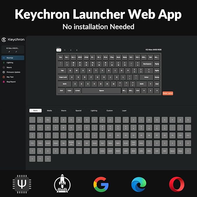 Keychron K2 Max QMK/VIA 2.4 GHz & Bluetooth Wireless Custom Mechanical Keyboard for Mac/Windows/Linux, 75% Layout Keyboard RGB Backlight with Aluminum Brown Switch - Black