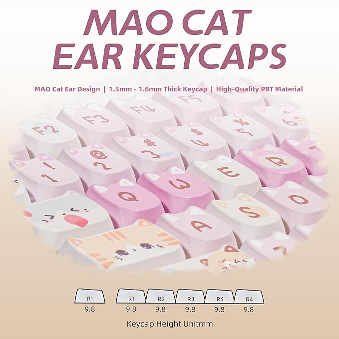 ZORNHER ZH100 Wireless Cat Mechanical Keyboard,98% Pink Cute Creamy Keyboard with Number Pad,Full Size Girly Kitty Gaming Keyboard,Meow Meow Squad Keycaps,Silent Quiet Switches,Hot-Swappable