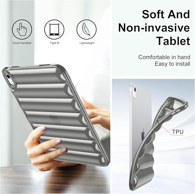 for iPad mini 7 A17 Pro 2024 & iPad mini 6 Case 2021 (8.3 inch) Shockproof Soft TPU Back Cover Silicone Bumper Anti-Yellowing Lightweight Clear Shell for iPad mini 7th/6th Generation, Gray