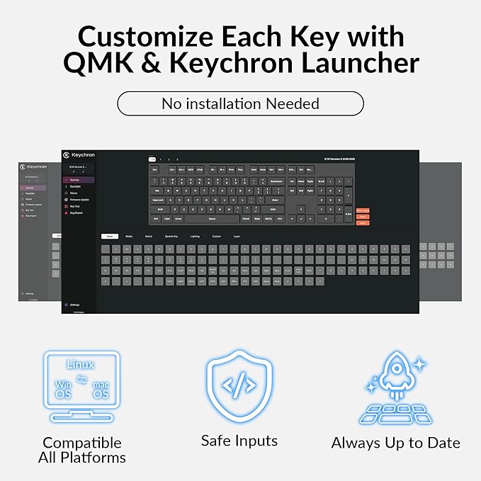 Keychron K10 Full-Size Layout QMK Wireless Mechanical Keyboard, Bluetooth/Wired Hot-Swappable Gaming Keyboard with Keychron Super Brown Switch, RGB Backlight, PBT Keycaps for Mac/Windows-Version 2