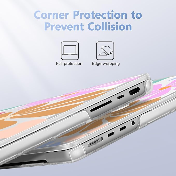 May Chen for 2026 MacBook Pro 14-inch M5 M4 M3 M2 M1 Pro/Max Chip, Release 2026 2025-2021, Model A3427 A3426 A3434 A3112 A3401 A3185, Plastic Hard Shell with Keyboard Cover, Groovy Flower