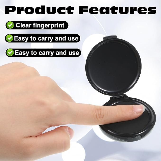 SHENLIU 20Pack Fingerprint Ink Pads, Portable Quick Dry Thumbprint Ink Pad Mini Black Stamp Ink Pads for Notary Supplies Identification Security ID Fingerprint Cards Home Office Law Enforcement, Black