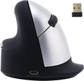 R-Go HE Vertical Ergonomic Mouse Wireless, Large Left Hand, 1750 DPI, 5 Buttons, Prevents Tennis Elbow/Mouse Arm RSI- Compatible Windows/Mac, Black/Silver