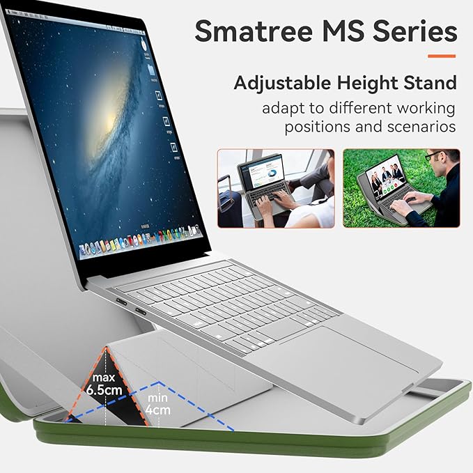 Smatree MS92 Hard EVA Protective Sleeve with Stand Compatible for 16 inch HP OmniBook 7 AI 16,for 16 inch Pavilion Laptop 16/16t/16z,OmniBook 5 Laptop16,Pavilion Plus Laptop16/16t Case,Green