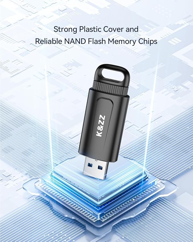 K&ZZ USB Drive 32GB 2 Pack Plug and Play USB 3.0 Flash Drives Push- Pull Cover Thumb Drive Portable Jump Drive USB Storage for Computer/Car Audio/Laptop