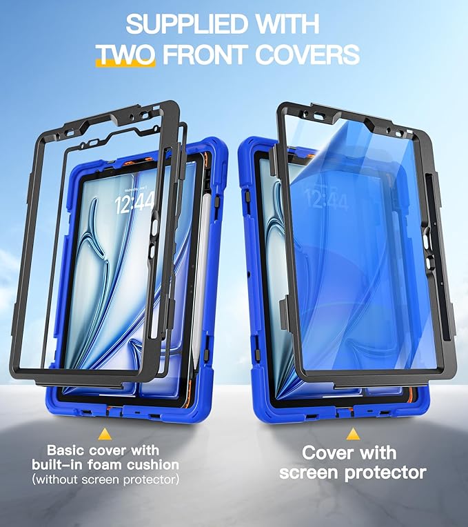 BRAECN Case for iPad Air 11 inch 2026(M4) 2025(M3) 2024(M2),iPad Pro 11 inch(4th/3rd/2nd/1st)& Air 10.9"(5th/4th) Protective with Pencil Holder Screen Protector 360°Rotating Stand Handle Full Body