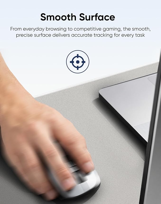 Reniteco Waterproof Large Gaming Mouse Pad with Durable Stitched Edges, Non-Slip Rubber Base, Grainy Jacquard Mouse Mat Desk Pad for Home Office Gaming, 31.5''x11.8''x0.12'', Matte Beige