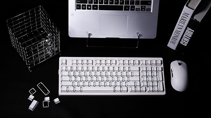 ZORNHER ZH980 Mechanical Keyboard Wireless,95% White Creamy Keyboard with Number Pad, Gaming Keyboard Full Size,Side Printed Cool Japanese Anime PBT Keycaps,Creamy Sounding Linear Switches